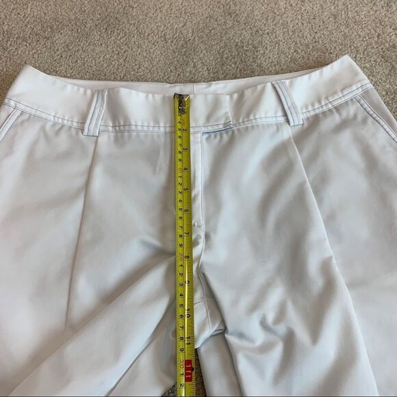 Adidas ClimaLite White pants capris blue stripe golf Sz 12 NWOT - Picture 10 of 12
